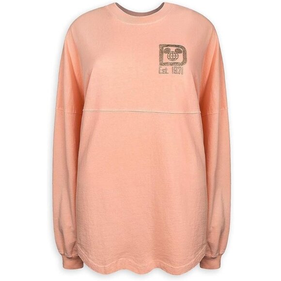 Disney Parks Womens Long Sleeve Spirit Jersey Sz XL Rose Gold All Cotton - Picture 1 of 10